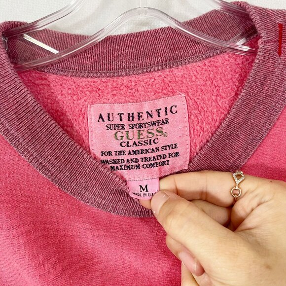 Vintage Guess Aviation Graphic Sweatshirt Crewneck Pullover 90s - Size Medium - Picture 4 of 7